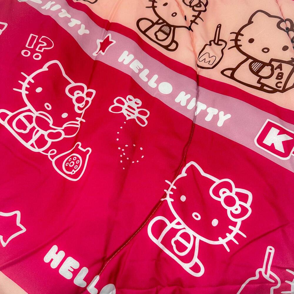Sanrio Hello Kitty Twin Comforter Pink Bedding 2010 Kitty Cat on Phone & Reading - Picture 2 of 5